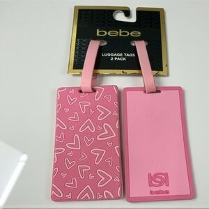 Bebe Heart Pattern Pink Luggage Tags Set